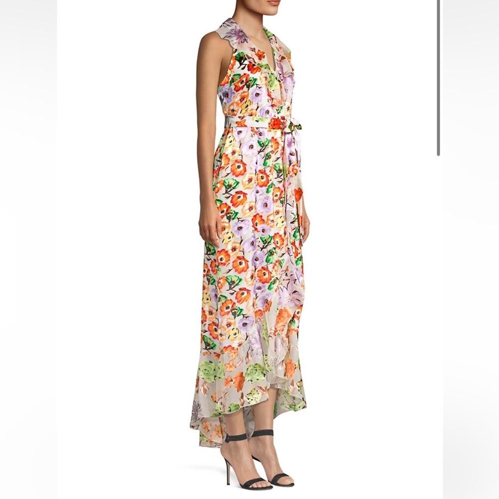 Alice + Olivia Evelia Asymmetric Floral Maxi Dress
